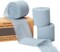 3 Rolls Dusty Blue Handmade Chiffon Ribbon,1.5" x 21Yd Frayed Fringe Silk Ribbons (3 Rolls *7Yd)